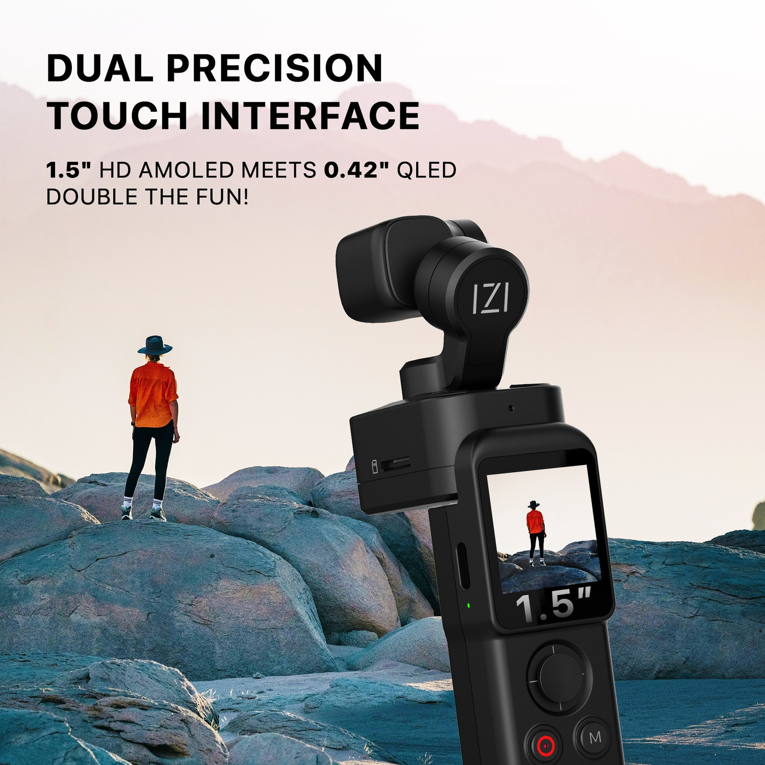 Image of IZI IRIS Pocket 4K , Detachable & Lightweight, Dual Display, Touch & WiFi Sports and Action Camera
