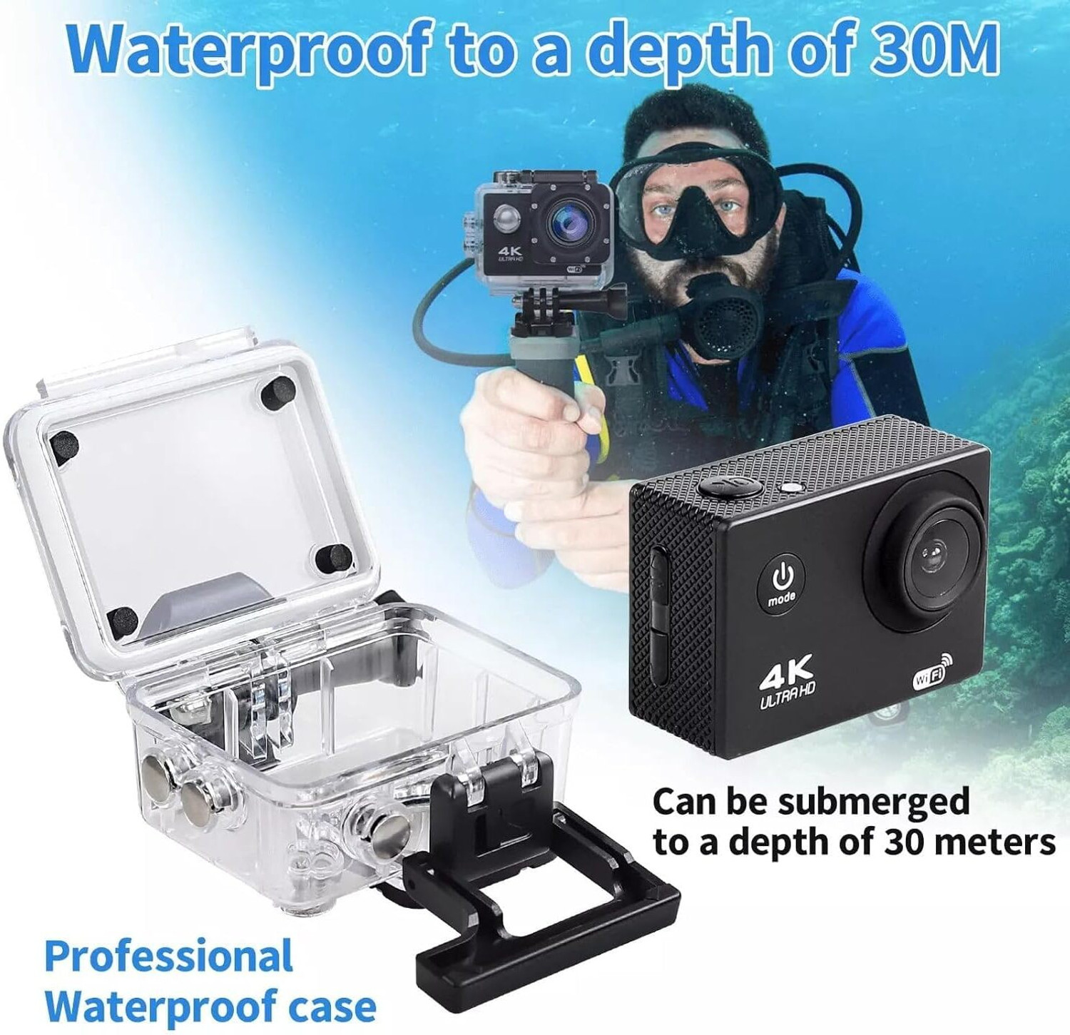 Image of SmartCam GoPro Action camera 4k 4K Digital Action Camera with Accessories Kit - Bike & Helmet Mount Sports and Action Camera
