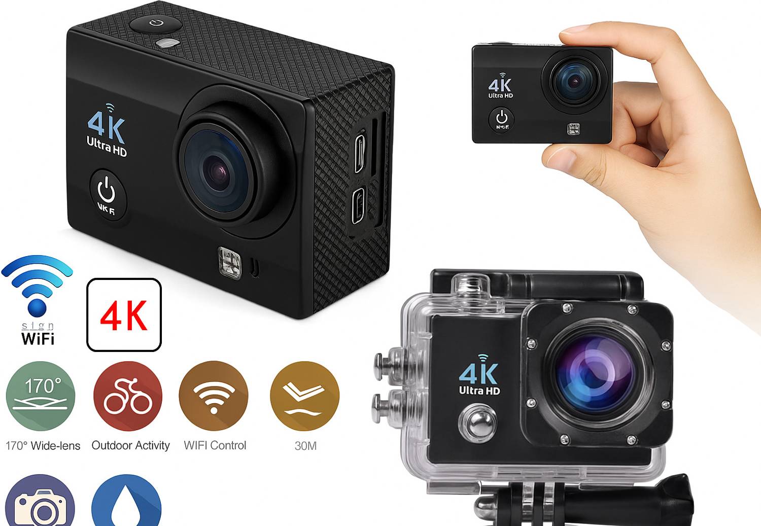 NOX 4K S15 Action Camera 4k20MP Wifi 30M Waterproof Action Camera Sports DV Camcorder Sports and Action Camera