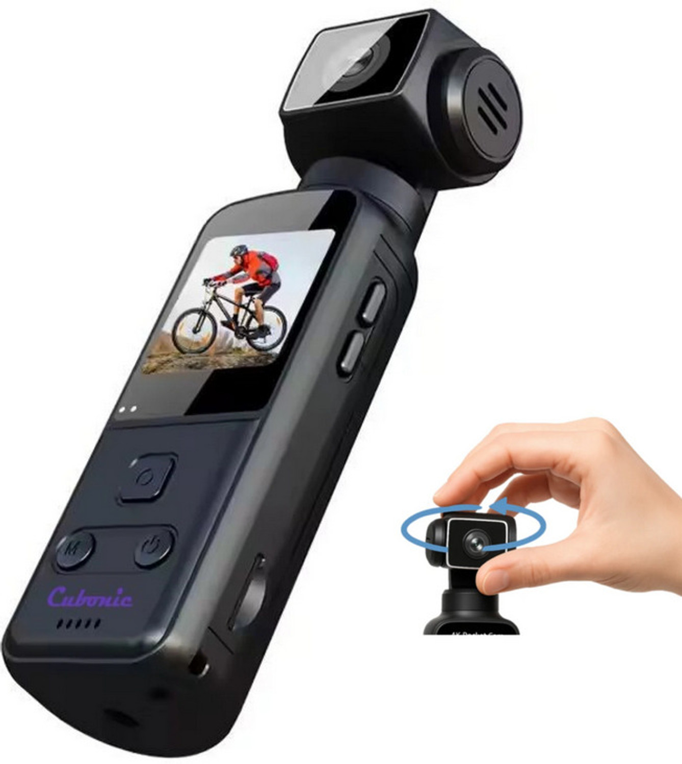 Image of GUPTAVISION 4K Ultra HD Pocket Camcorder, 270 Rotatable Pocket Sports and Action Camera Sports and Action Camera