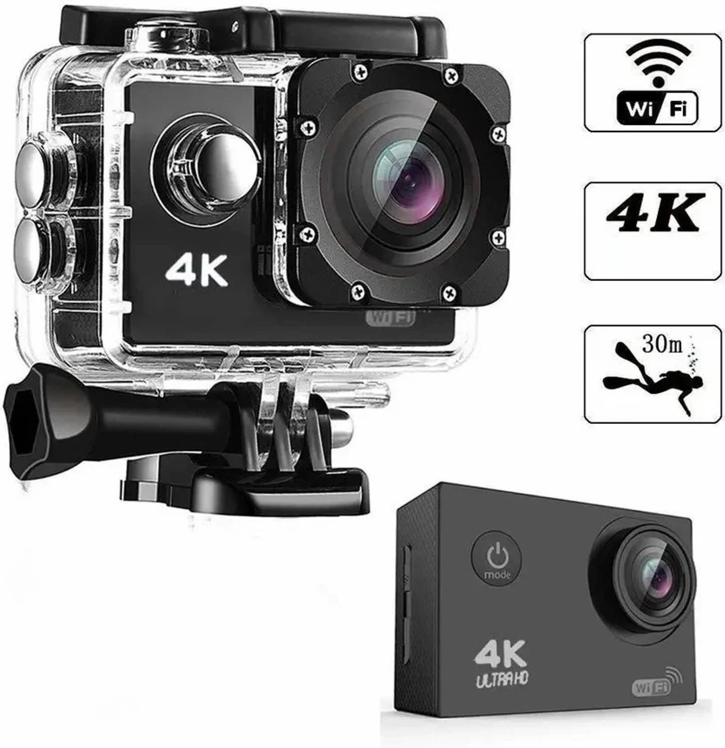 VYNEX GoPro Action camera 4K Full HD Sports WIFI Action Camera 1080P HDMI 2Inch LCD Waterproof Outdoor Sports and Action Camera