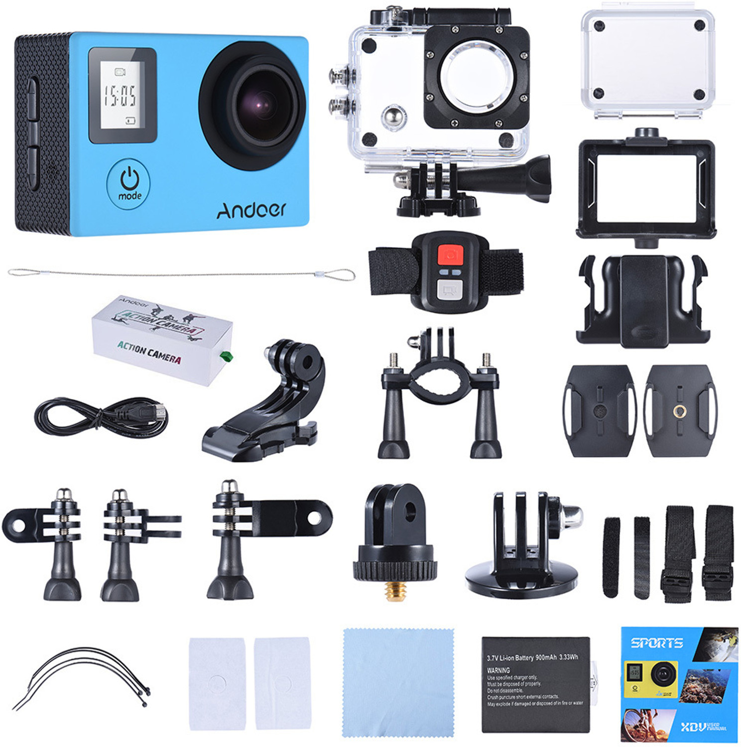 Image of DRUMSTONE HD Quality H22R Ultra HD 4K WiFi Action Camera 100Feet Waterproof Sport Camera LCD Screen Sports and Action Camera