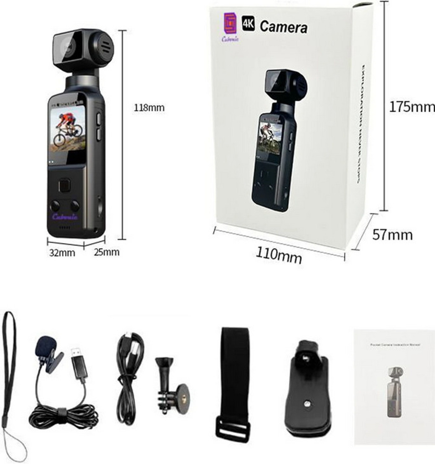 Image of GUPTAVISION 4K Ultra HD Pocket Camcorder, 270 Rotatable Pocket Sports and Action Camera Sports and Action Camera