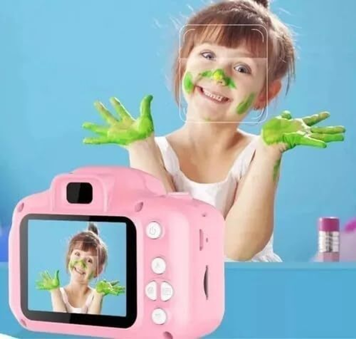 Image of BuyLuxe Camera for Kids with HD Video Recording, Selfie Camera and Games DSLR Camera Pink Kids Camera