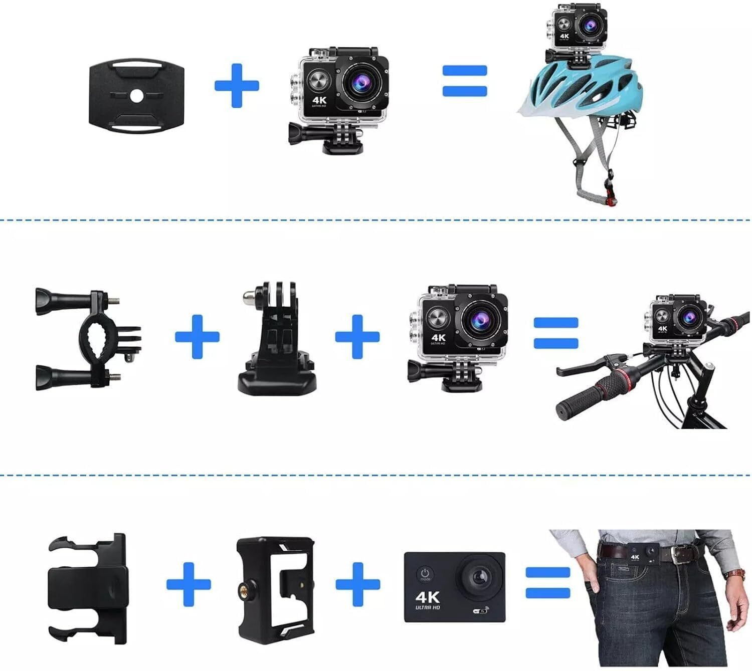Image of Elite Pro Action Camera 4K Action Camera 16MP | 170 Wide Angle | Full HD 2.0 inch Display | 98ft Waterproof Sports and Action Camera