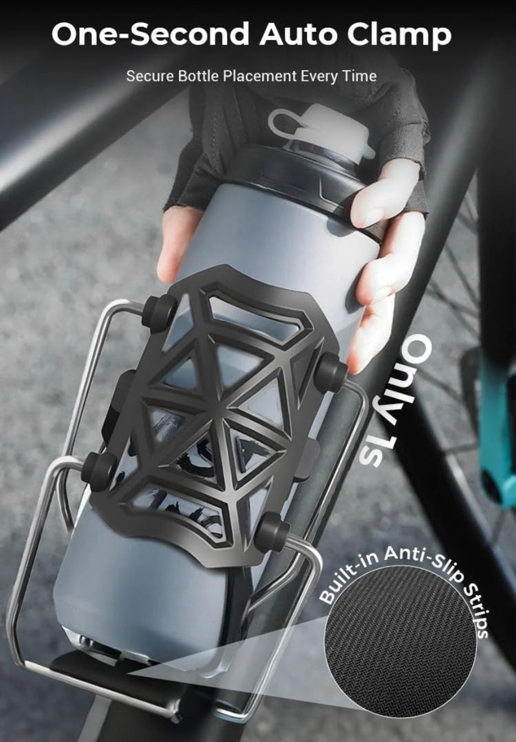 Image of MokyPro Bike & Motorcycle Water Bottle Holder Foldable 360 Degree Rotatable Design Sports Bottle Holder