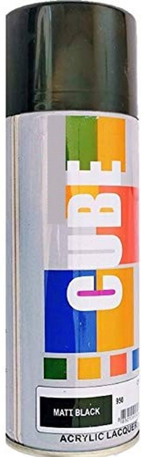 Cube Aerosol Spray Paint 400 ml Matt Black - Image 1