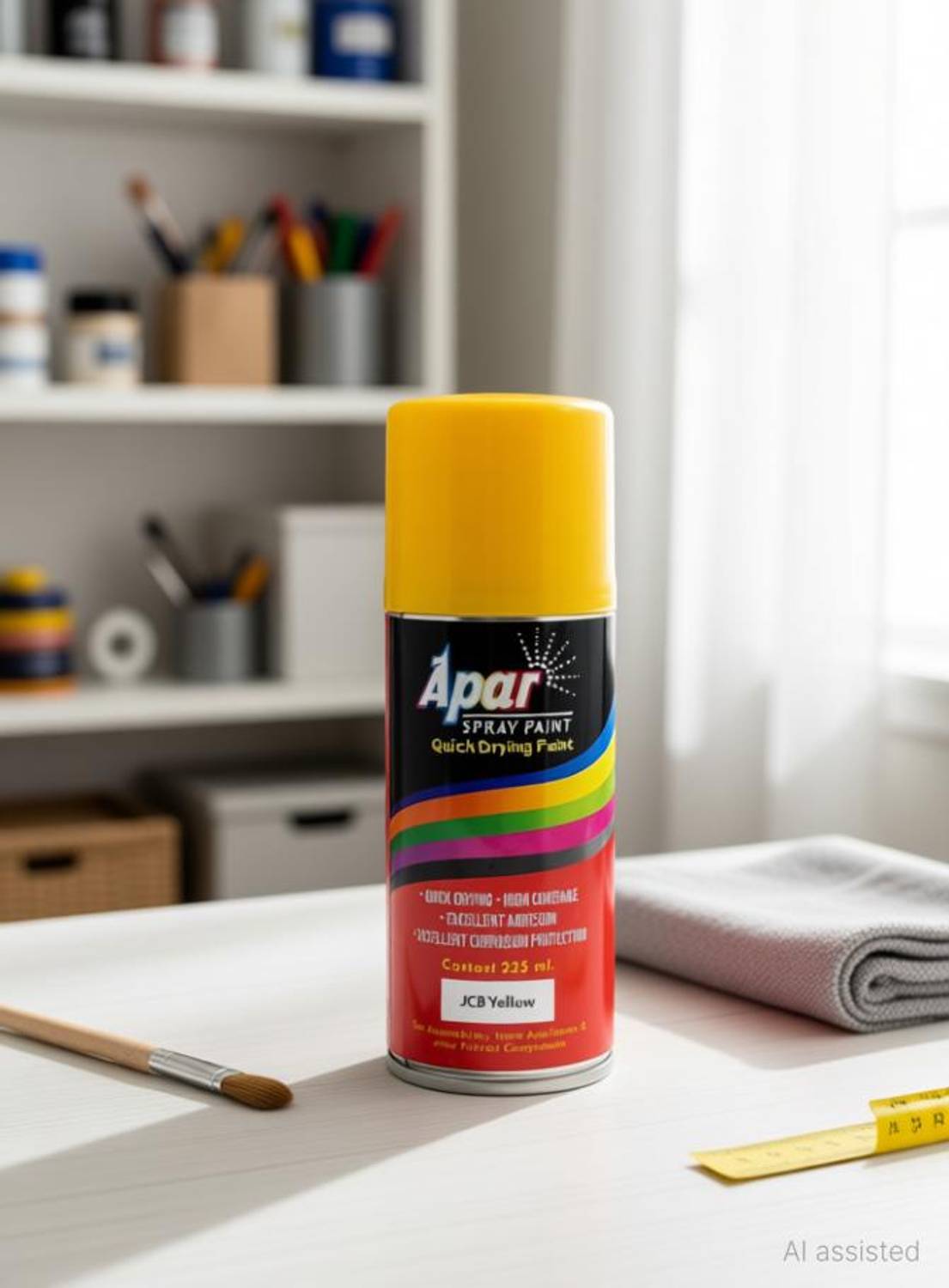 apar Spray Paint Earth Movers Yellow-200ml Ideal for Industrial Machinery(Pack of 2) Yellow Spray Pain...