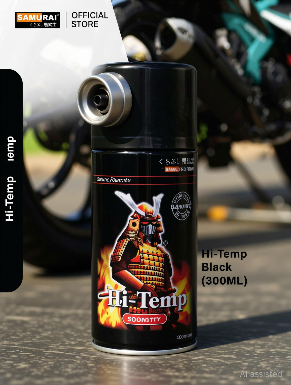 Image of Samurai Kurobushi High-Temperature Bike Silencer Coating Black Spray Paint 300 ml