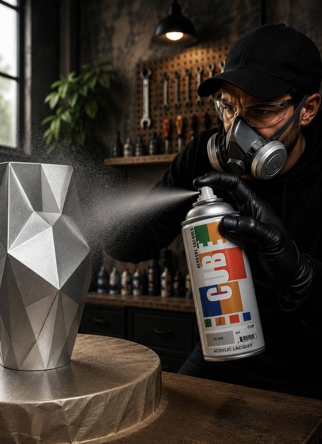 CUBE Matt Black & Silver Multi-Use Spray Paint Combo 800 ml - Image 2
