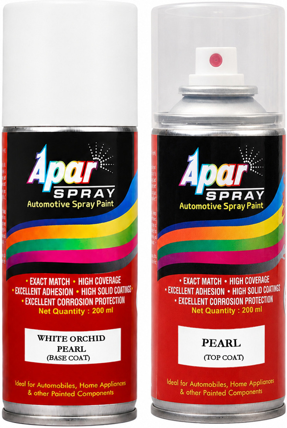 Image of apar pray Paint WHite Orchid Pearl+PC Compatible For Hon. Cars-200ml, White Spray Paint 450 ml