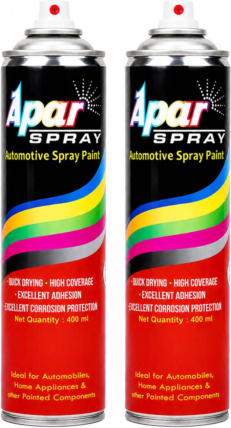 APARSPRAY Spray Paint GLOSS BLACK-400ml,(Pack of 2) For Bicycle, Bike, Cars, Home, Wood, GLOSS BLACK Spray Paint 880 ml