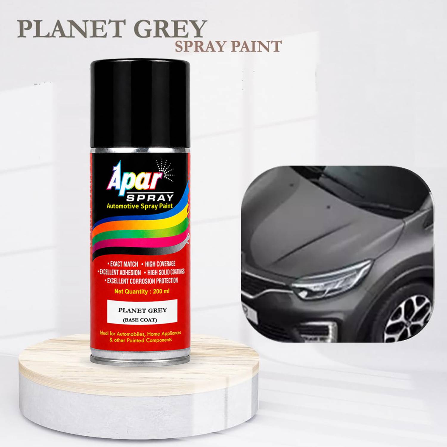 apar Spray Paint Planet Grey 200ml (Pack of 2), 450ml - Image 3