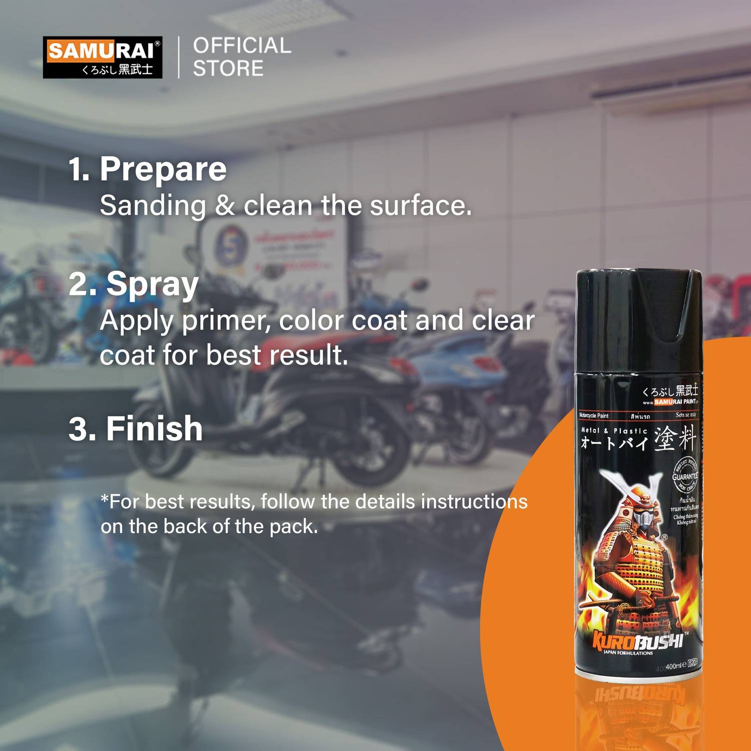 Samurai Kurobushi Black Spray Paint 400 ml - Image 5