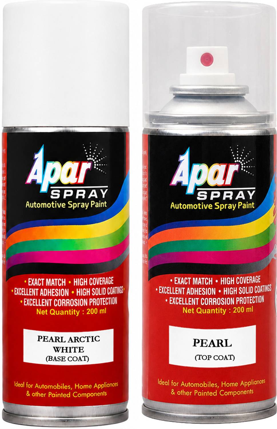 apar Spray Paint Pearl Arctic White(RC Colour)-200ml+PC Compatible for Mar.Cars-200ml White Spray Paint 450 ml