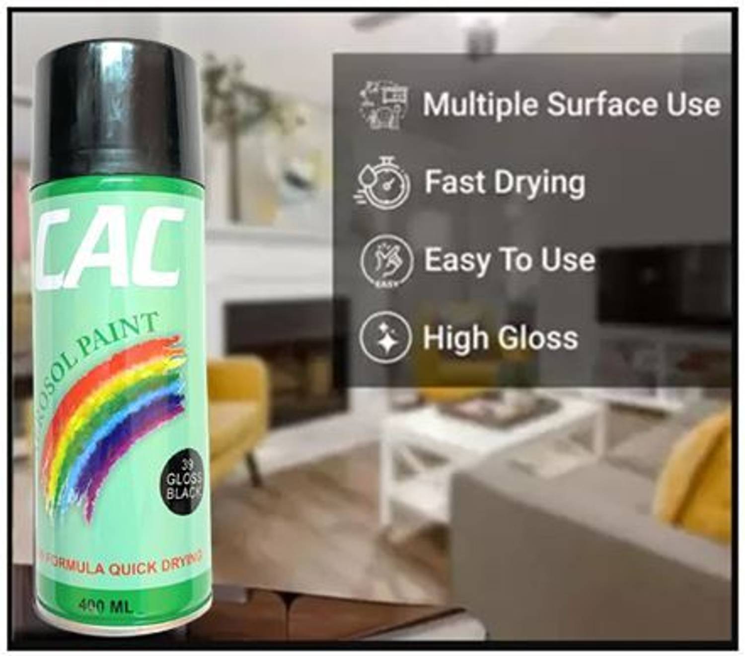 CAC'S Black Spray Paint 400 ml