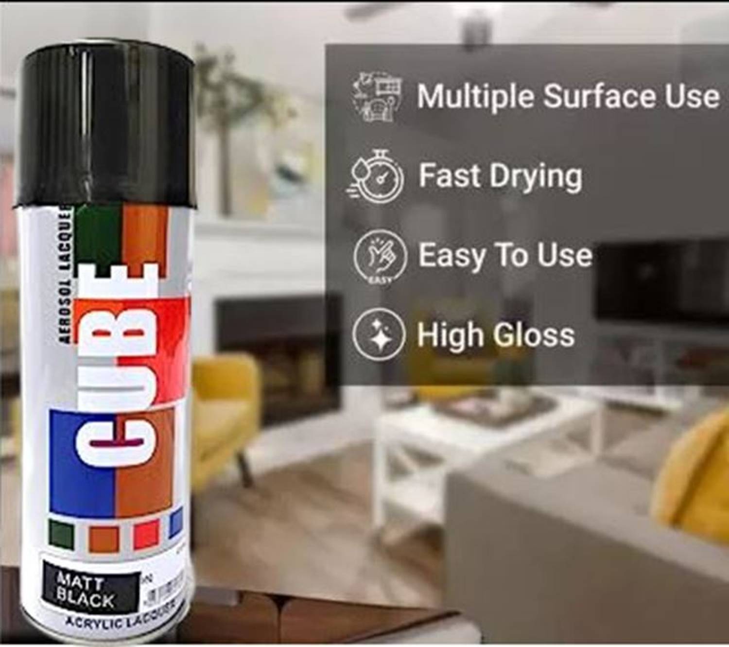 CAC'S Matt Black Spray Paint 450 ml