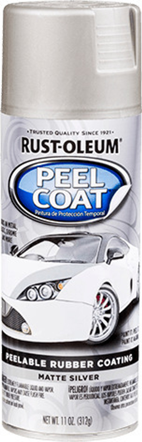Image of RUSTOLEUM MROkart 318348 Automotive Peel Coat Peelable Rubber Coating Silver Spray Paint 317 ml