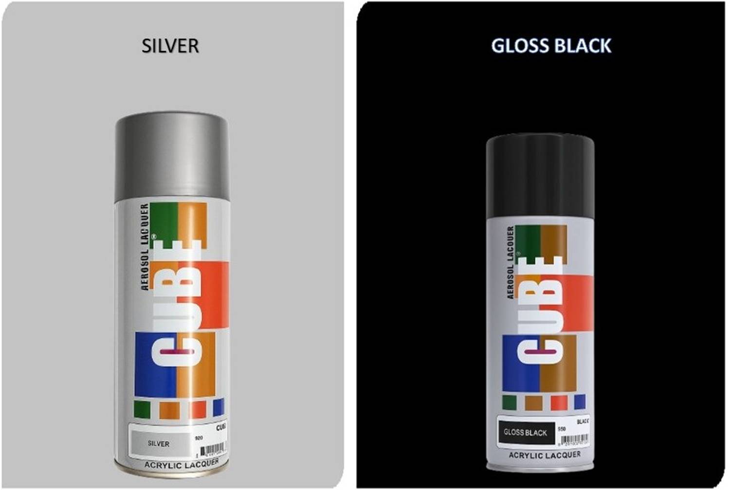 CUBE Matt Black & Silver Multi-Use Spray Paint Combo 800 ml - Image 3