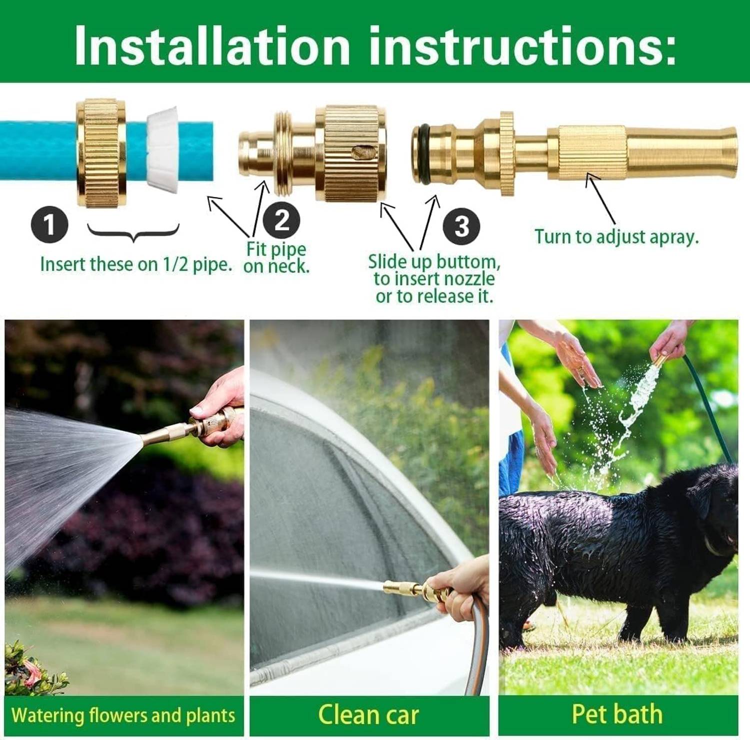 BloomiX Brass Nozzle Water Spray Gun - Image 3