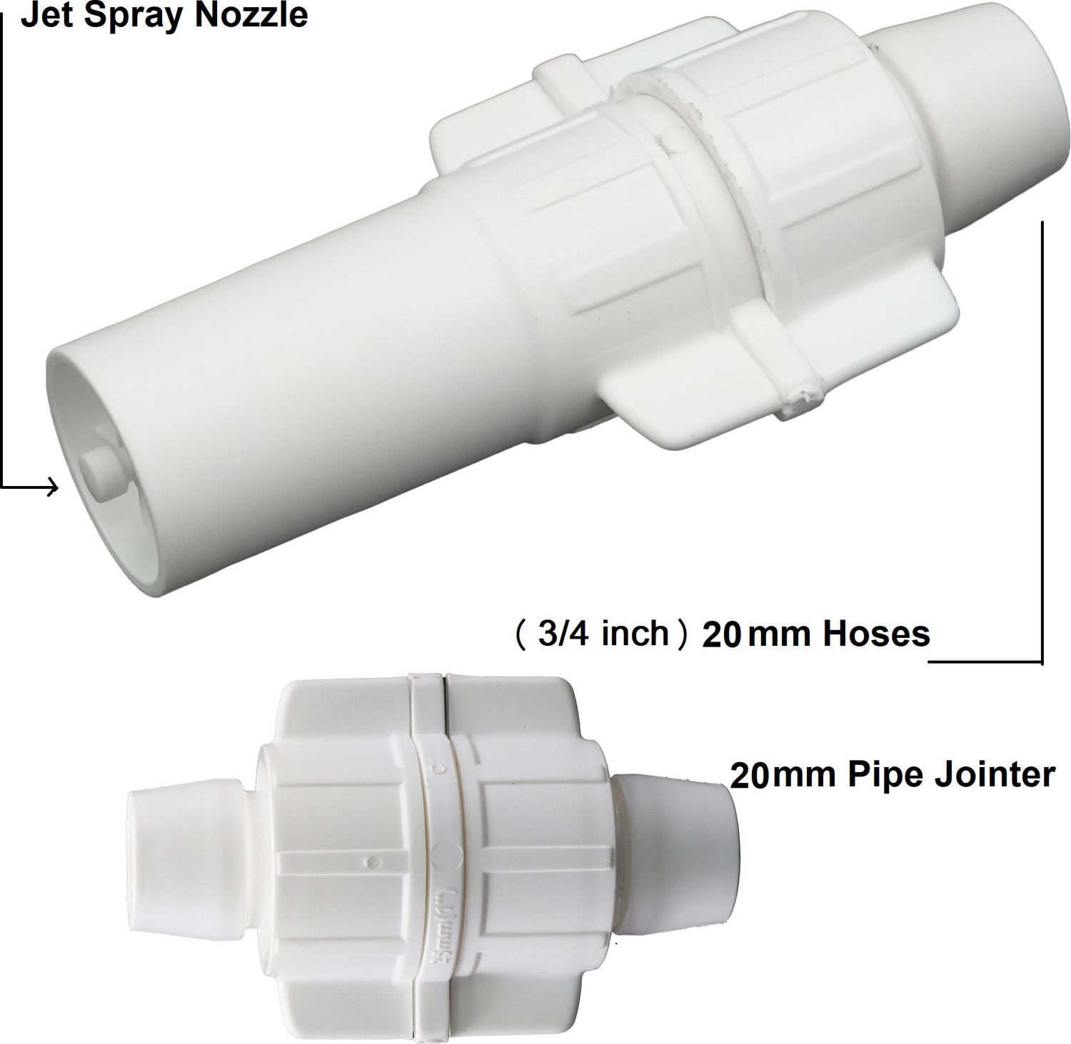 Image of Plasto Jet Spray Nozzle with 2 universal pipe jointer for Car Wash, Garden, Home Cleaning, Bike Wash, Floor Clean