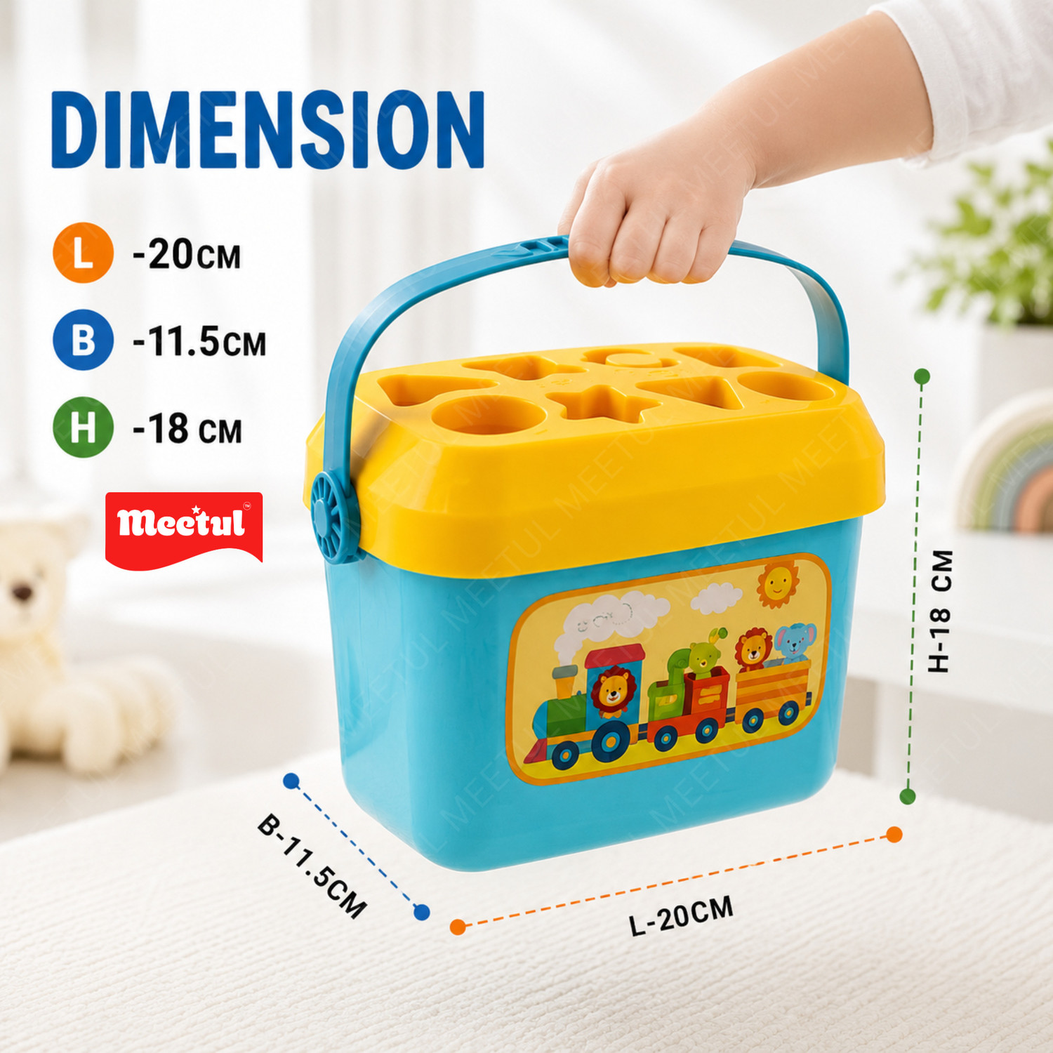 Image of Meetul Enterprise Baby's First Block 16 Alphabet & Blocks Educational Toy for Kids & Baby Girl-Boy (Multicolor)