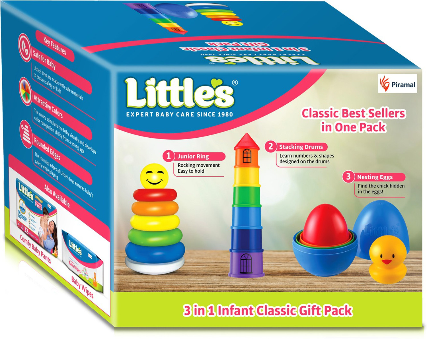 Image of Little's 3 in 1 Infant Classic Gift Pack I Activity & Learning Toys for Babies
