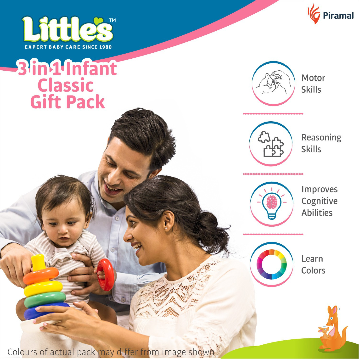 Image of Little's 3 in 1 Infant Classic Gift Pack I Activity & Learning Toys for Babies