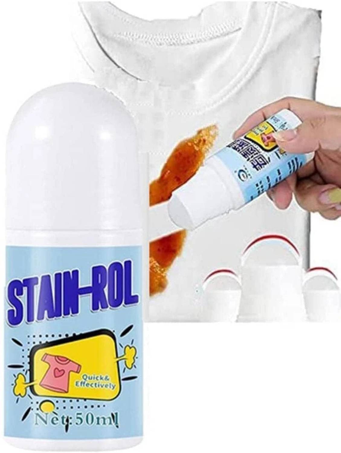 AARVI ENTERPRISES White Cotton Clothes Stain Remover Roll Bead Design, Stain Remover Roller Stain Remover