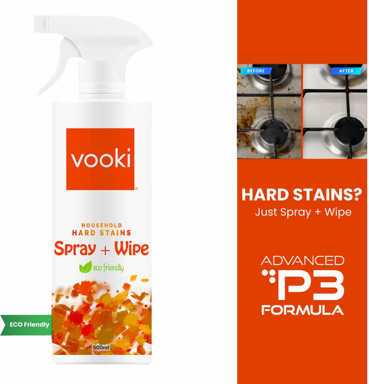 vooki Hard Stains Spray Wipe for Toughest House Hold Stains - 500