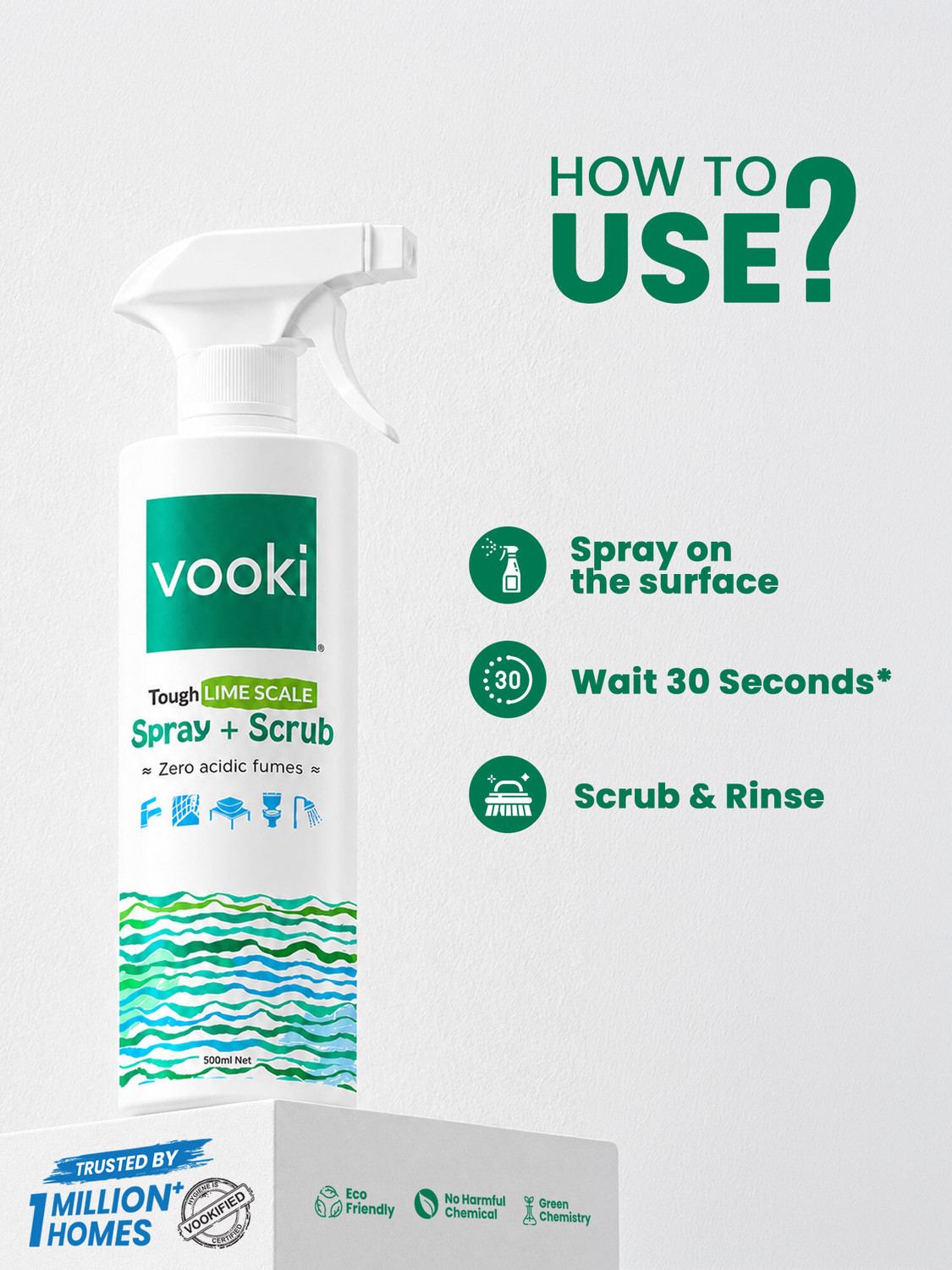 Image of vooki Tap & Shower Cleaner Tough Limescale Stain Remover (500 ml)