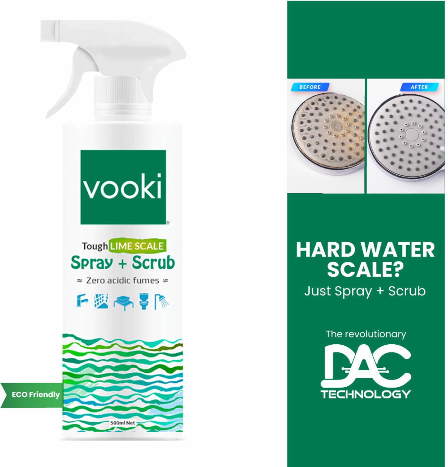 Image of vooki Tap & Shower Cleaner Tough Limescale Stain Remover (500 ml)