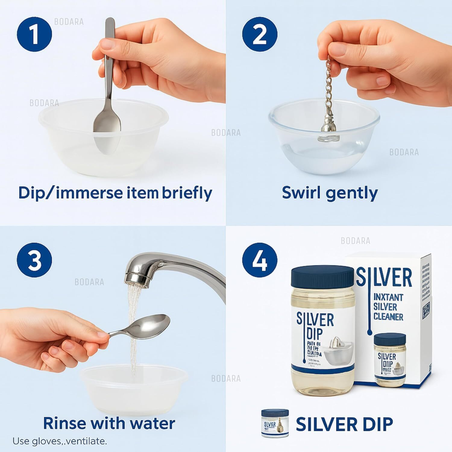 Image of SILVER DIP SilverDip Fast Acting Silver Cleaner for Home Kitchen Stain Remover