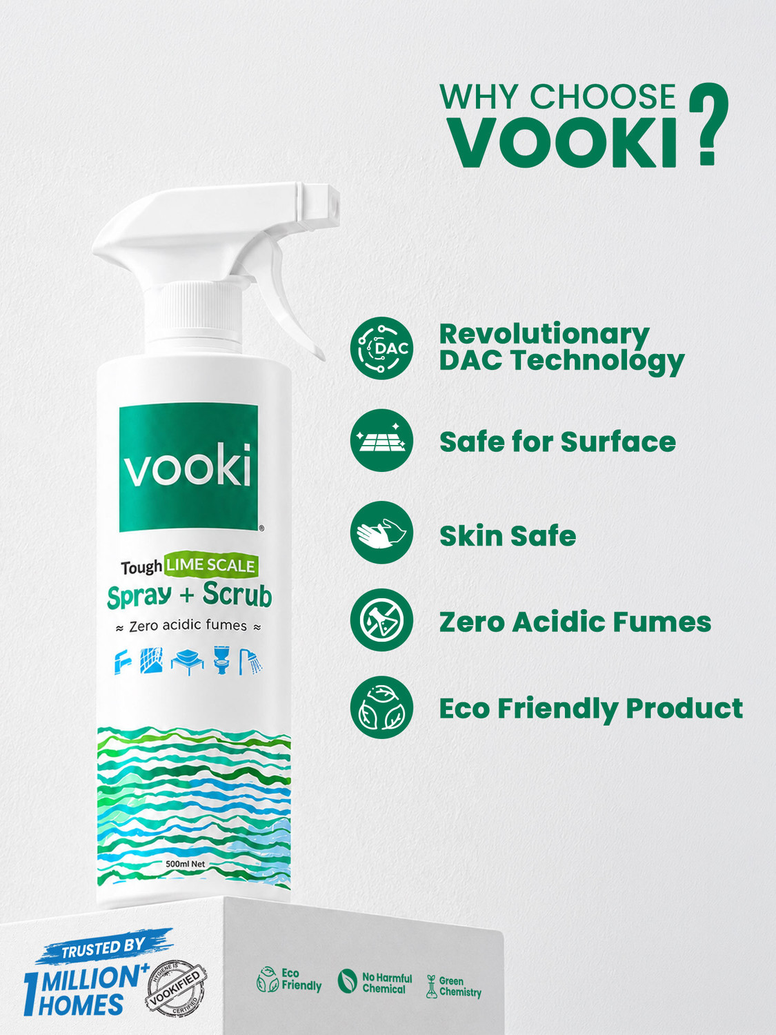 Image of vooki Tap & Shower Cleaner Tough Limescale Stain Remover (500 ml)