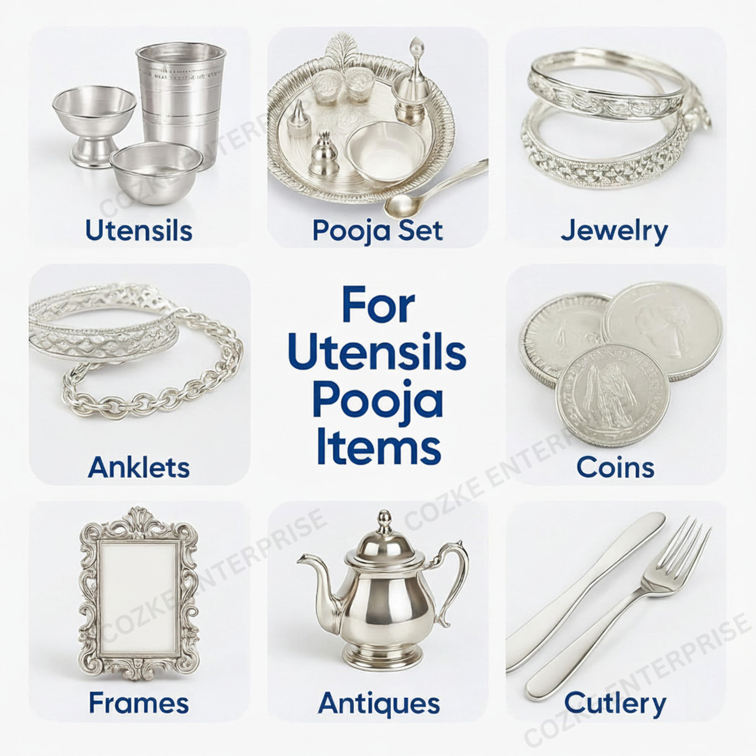 Image of COZKE ENTERPRISE Silver Dip Cleaner Liquid - Jewellery, Pooja Item & Utensil Tarnish 13169 Stain Remover