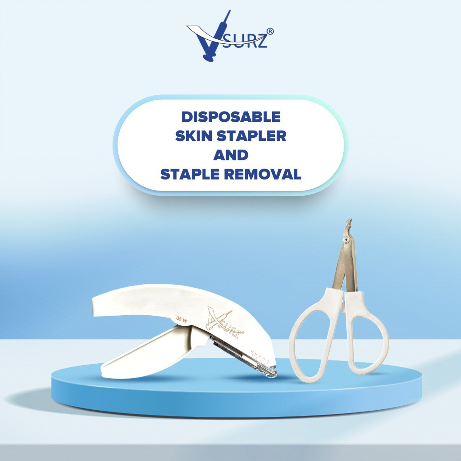 Image of V SURZ SKIN STAPLER 35 MANNUAL SKIN STAPLER AND STAPLE REMOVAL
