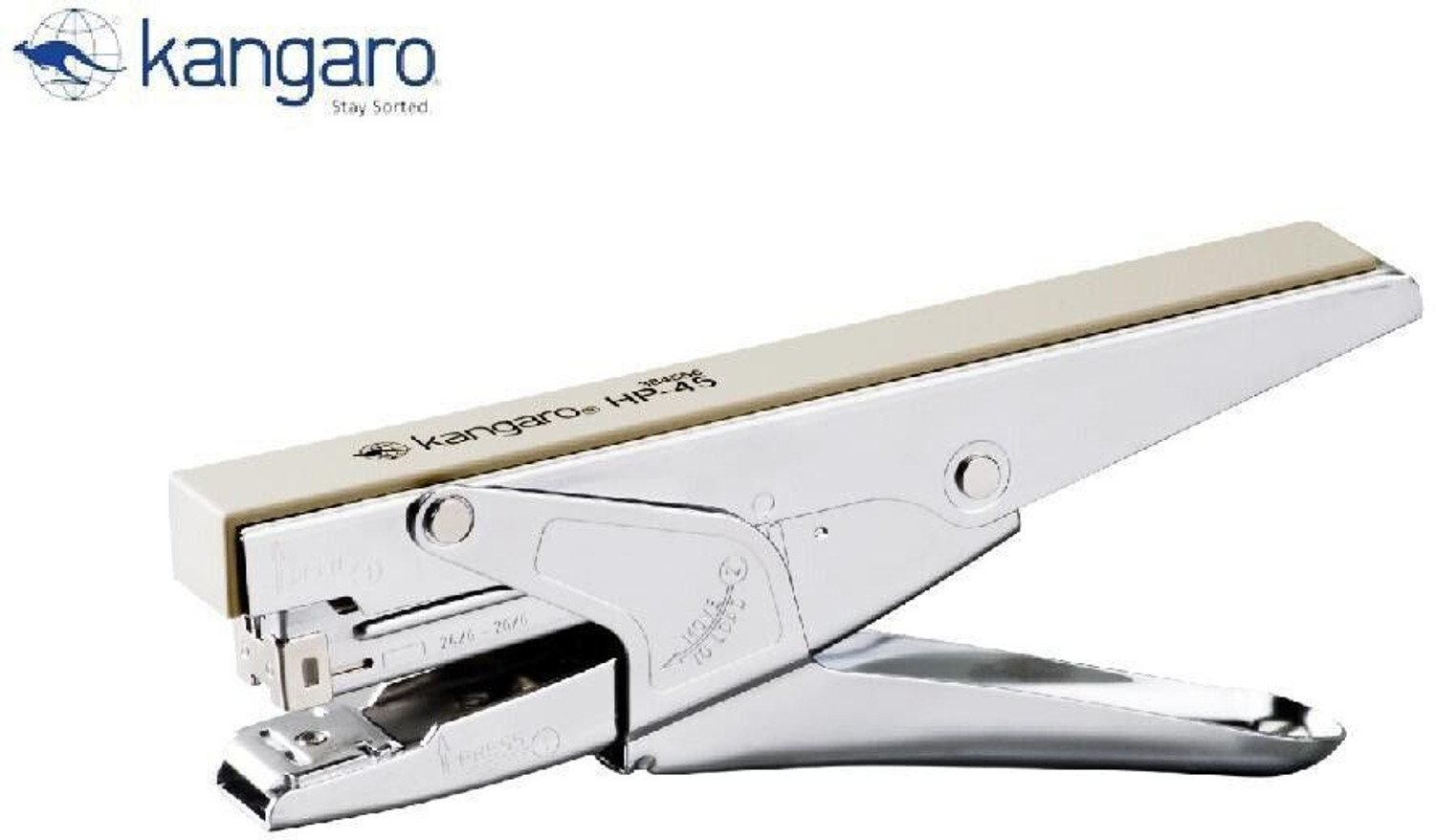 Image of Kangaro HP-45 STAPLER PACK OF 1 Manual (RANDOM COLOR) 24 /6, 26 /6 Round Edge Stapler