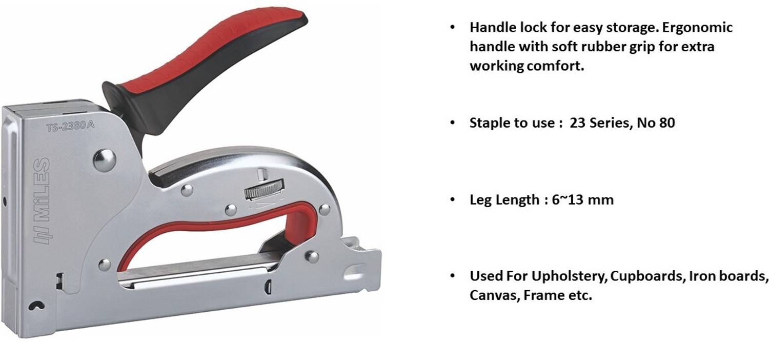 Miles 23/8 Manual Gun Tacker Stapler Pack of 1 - Image 3