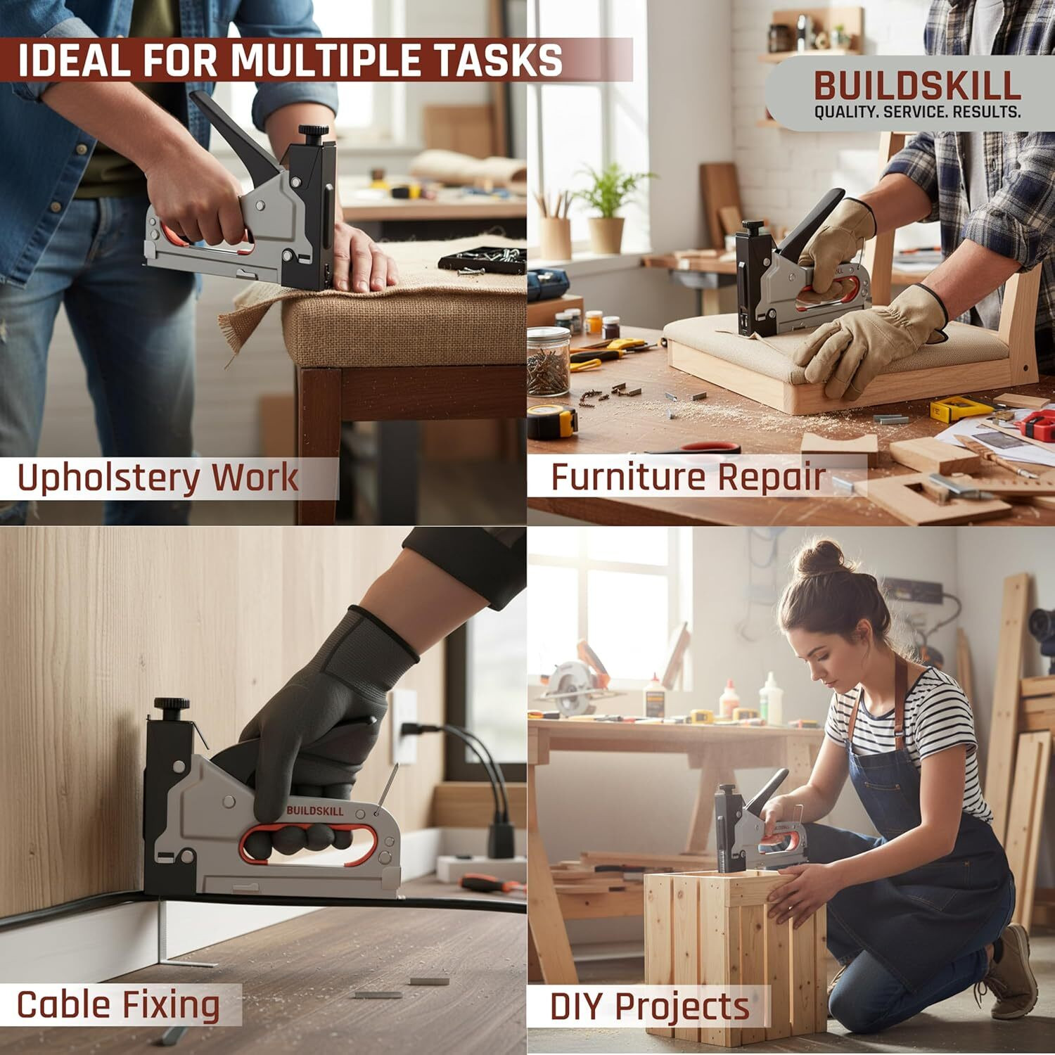 Image of VoltGrid 4 in 1 Stapler Gun for Heavy Duty use NA Stapler
