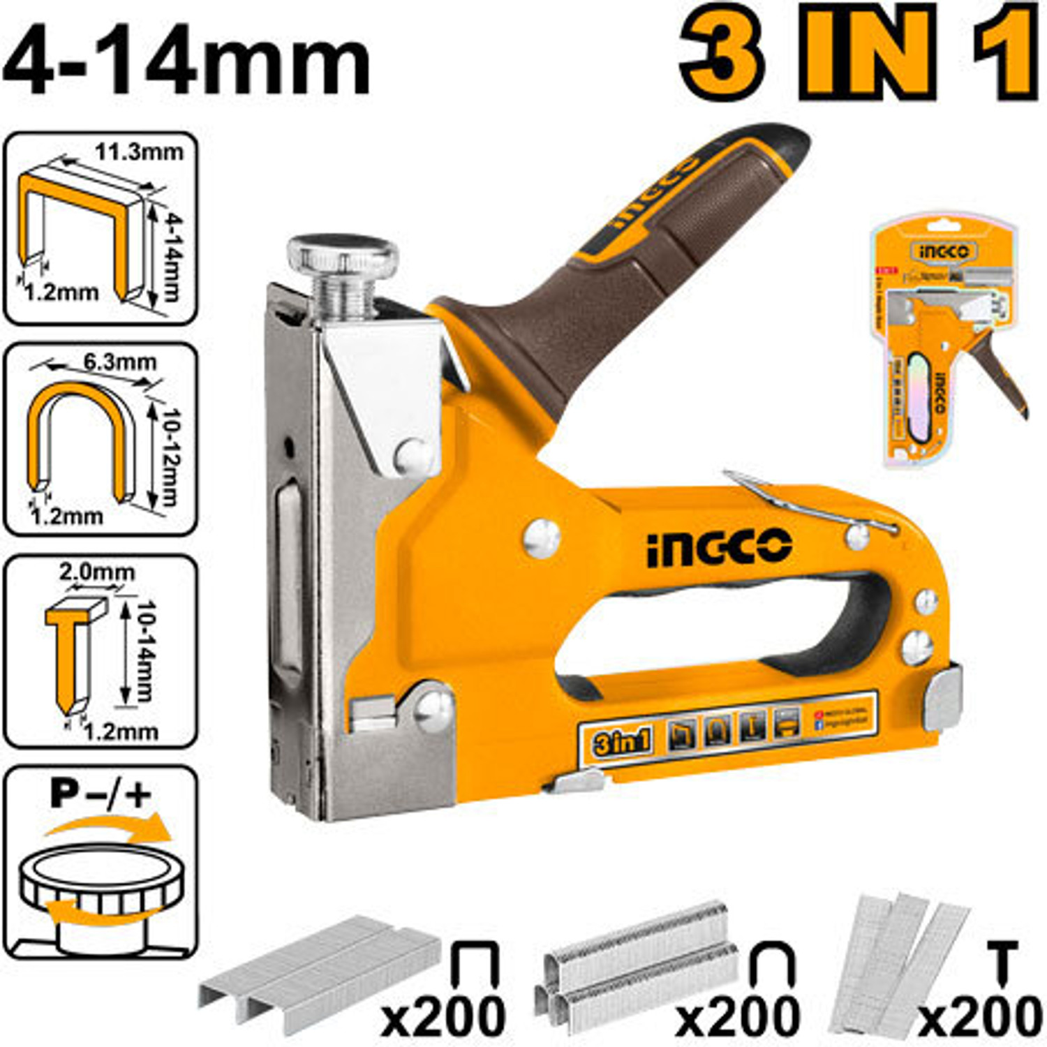Image of INGCO HSG1405 3 In 1 staple gun NA Stapler