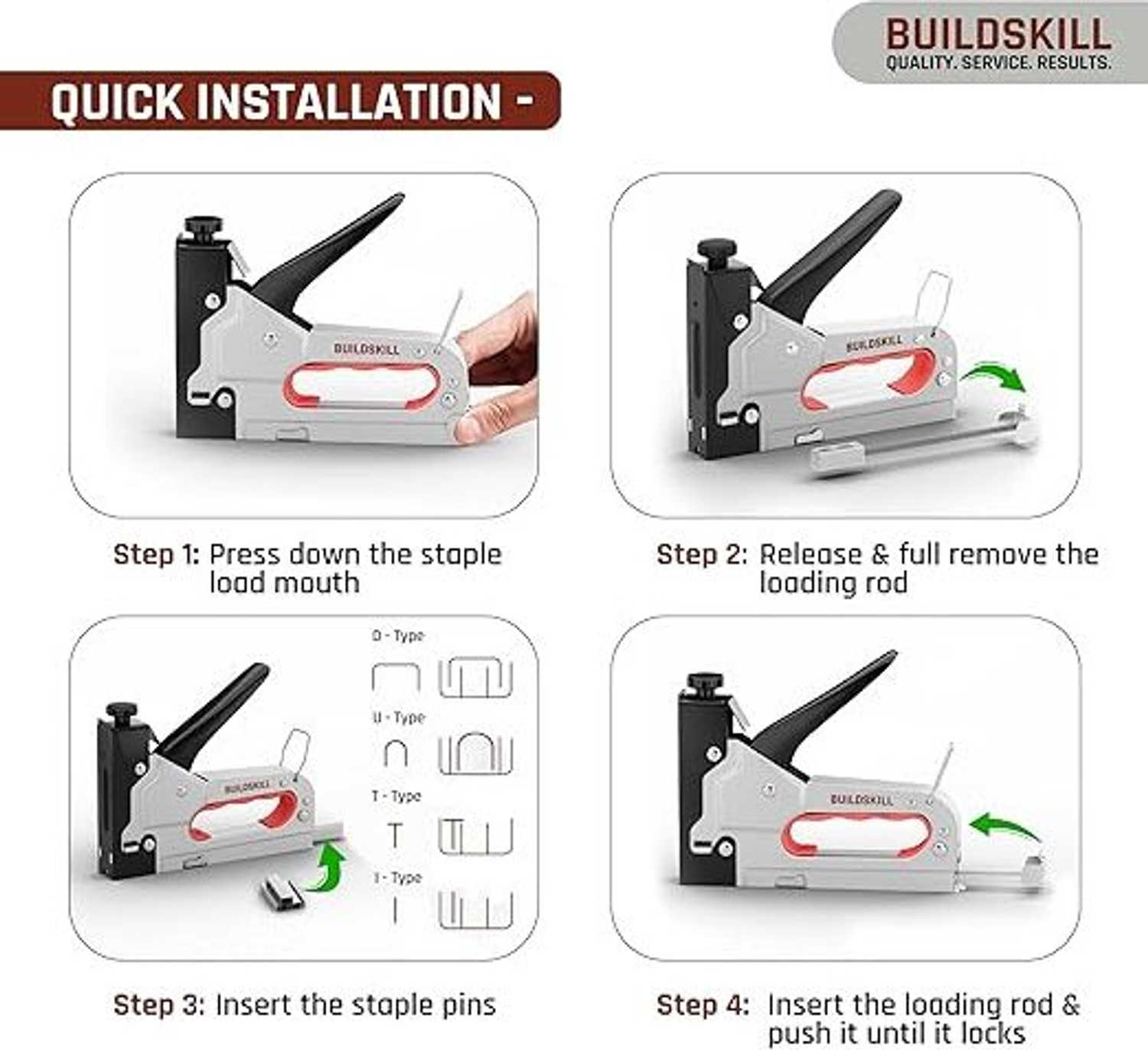 Image of VoltGrid 4 in 1 Stapler Gun for Heavy Duty use NA Stapler