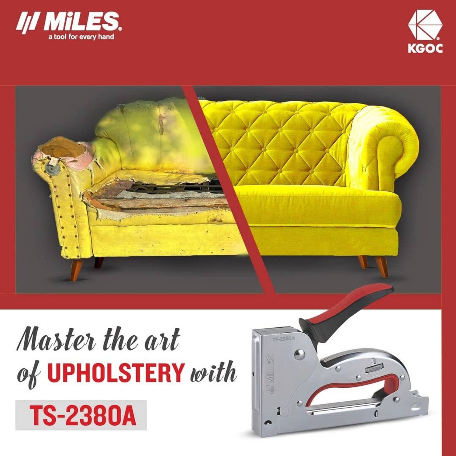 Miles 23/8 Manual Gun Tacker Stapler Pack of 1 - Image 4