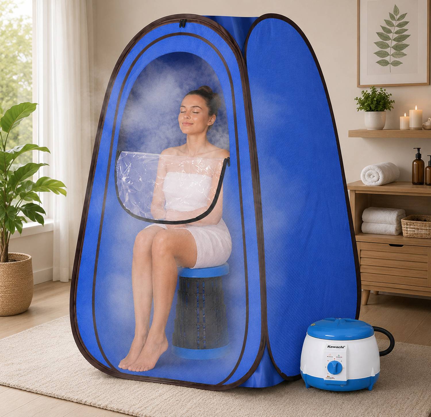 KAWACHI Single Person Full Body Portable Steam Bath Steam Generator Kawachi Full Body Portable Foldable Steam Bath Sauna For Home Portable Steam Sauna Bath price history chart and lowest price