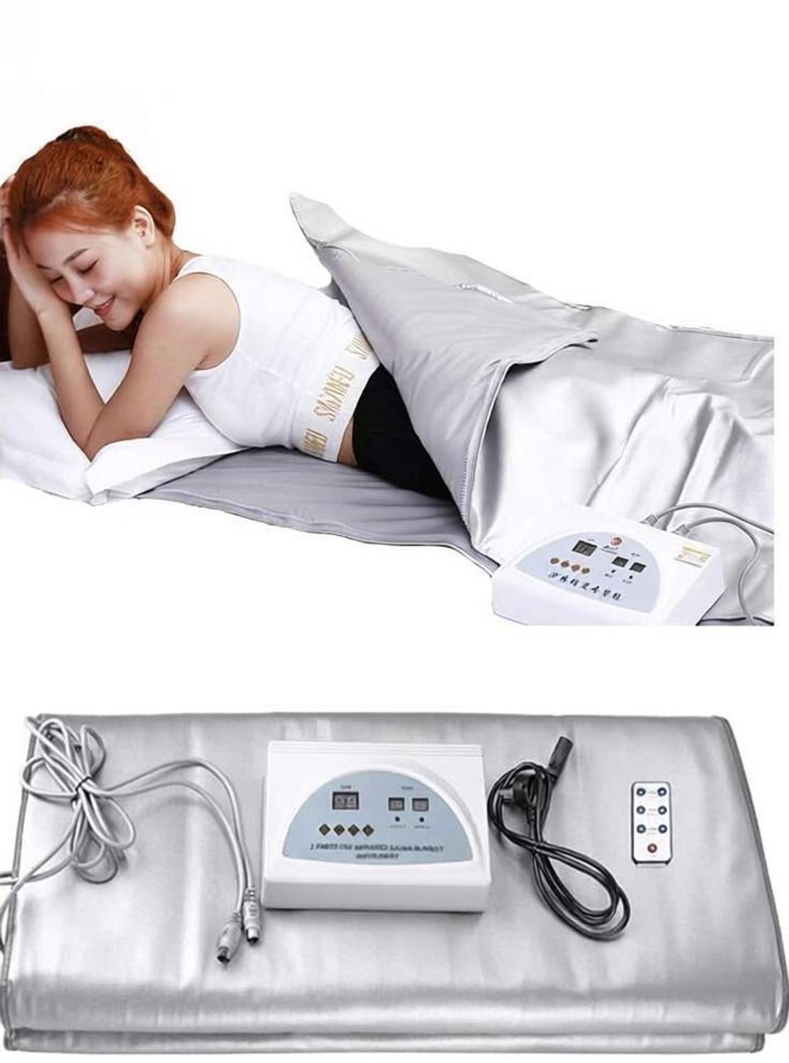 4beauty Therapy Infrared Sauna Blanket, 2 Zone Controller Professional Sauna Portable Steam Sauna Bath