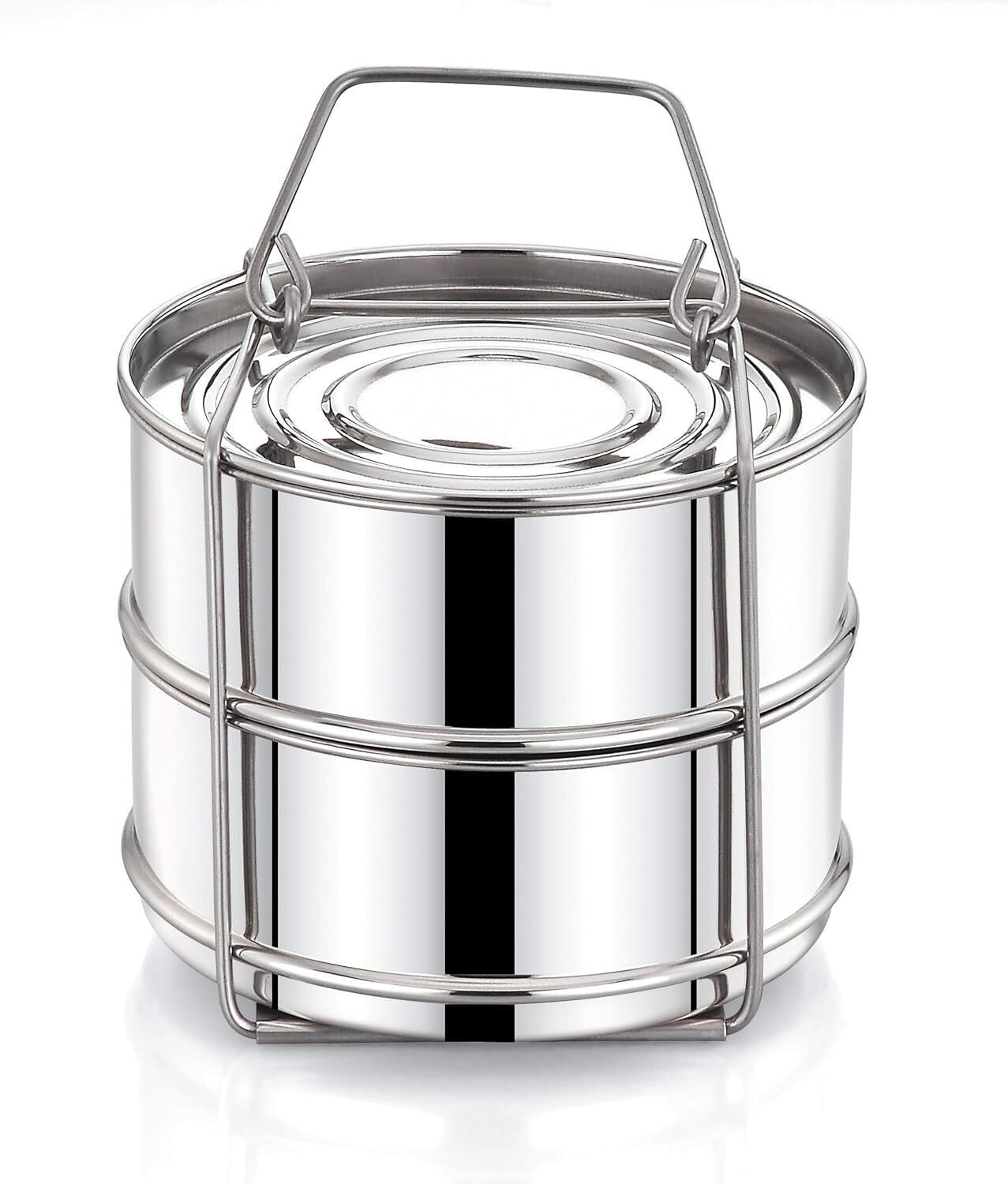 Image of Onions Expresso 3L Outer Lid Cooker Separator Set (2 Containers) Stainless Steel Steamer
