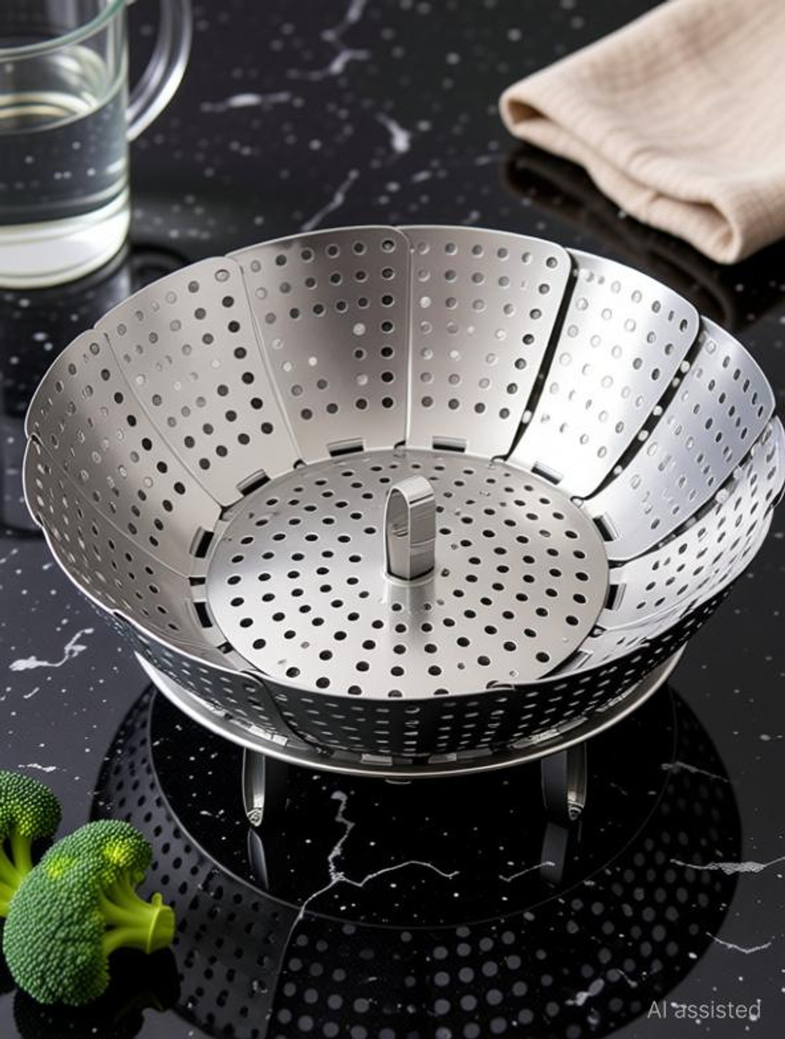 Image of CHEFERYN Foldable Baby Food Steamer for Vegatables Cooking Stainless Steel Steamer (1.5 L)