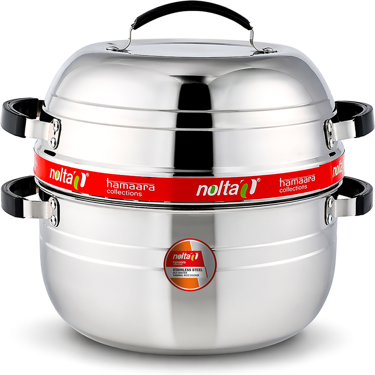Image of Nolta 1.5 KG Thermal Rice Cooker, ISO Certified, SS Pot & Rubber Gasket, Choodarapetty Stainless Steel Steamer