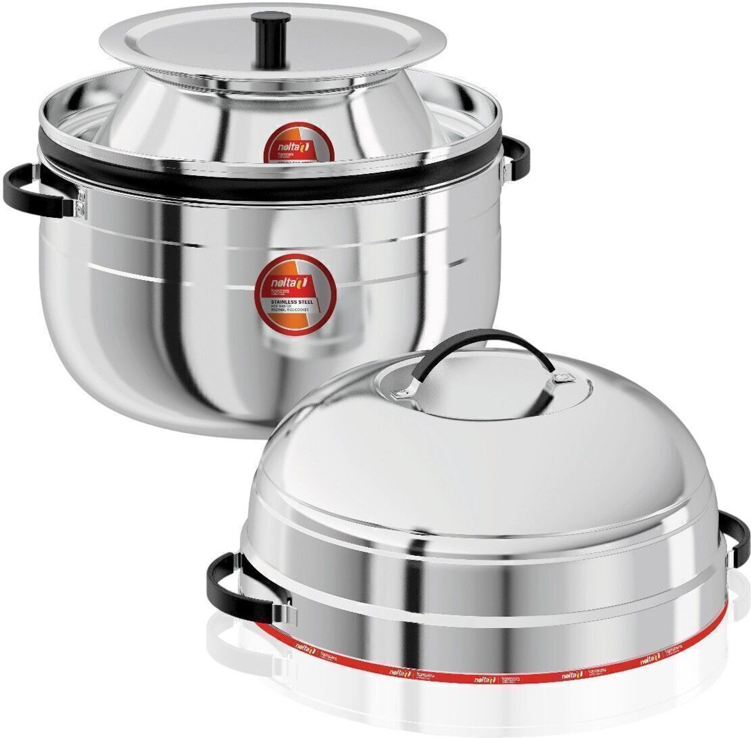 Image of Nolta Rice Cooker 1 KG, Thermal SS Pot & Rubber Gasket, ISO Certified Choodarapetty Stainless Steel Steamer
