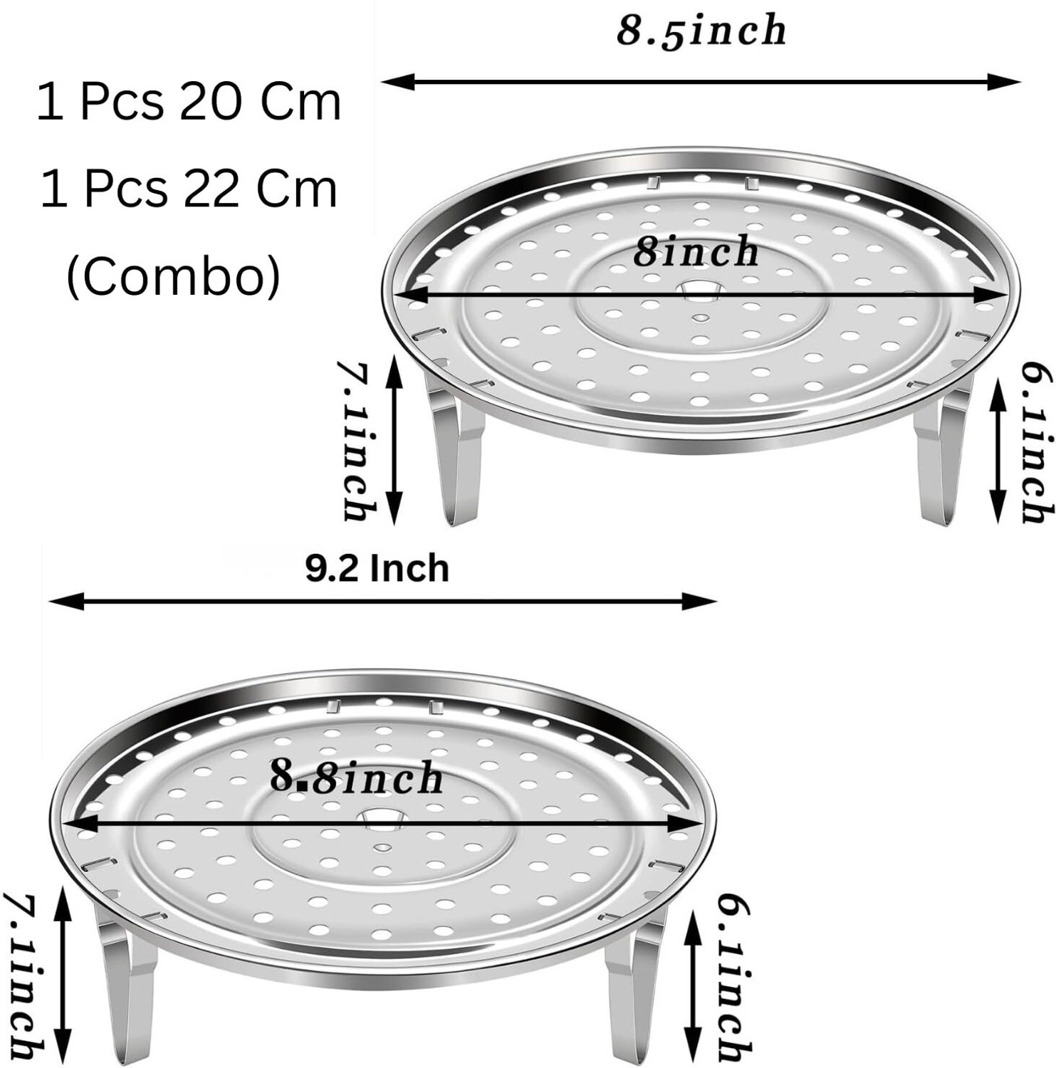 Image of PRATYADH Stainless Steel Steaming Rack Steam Tray Stainless Steel Steamer