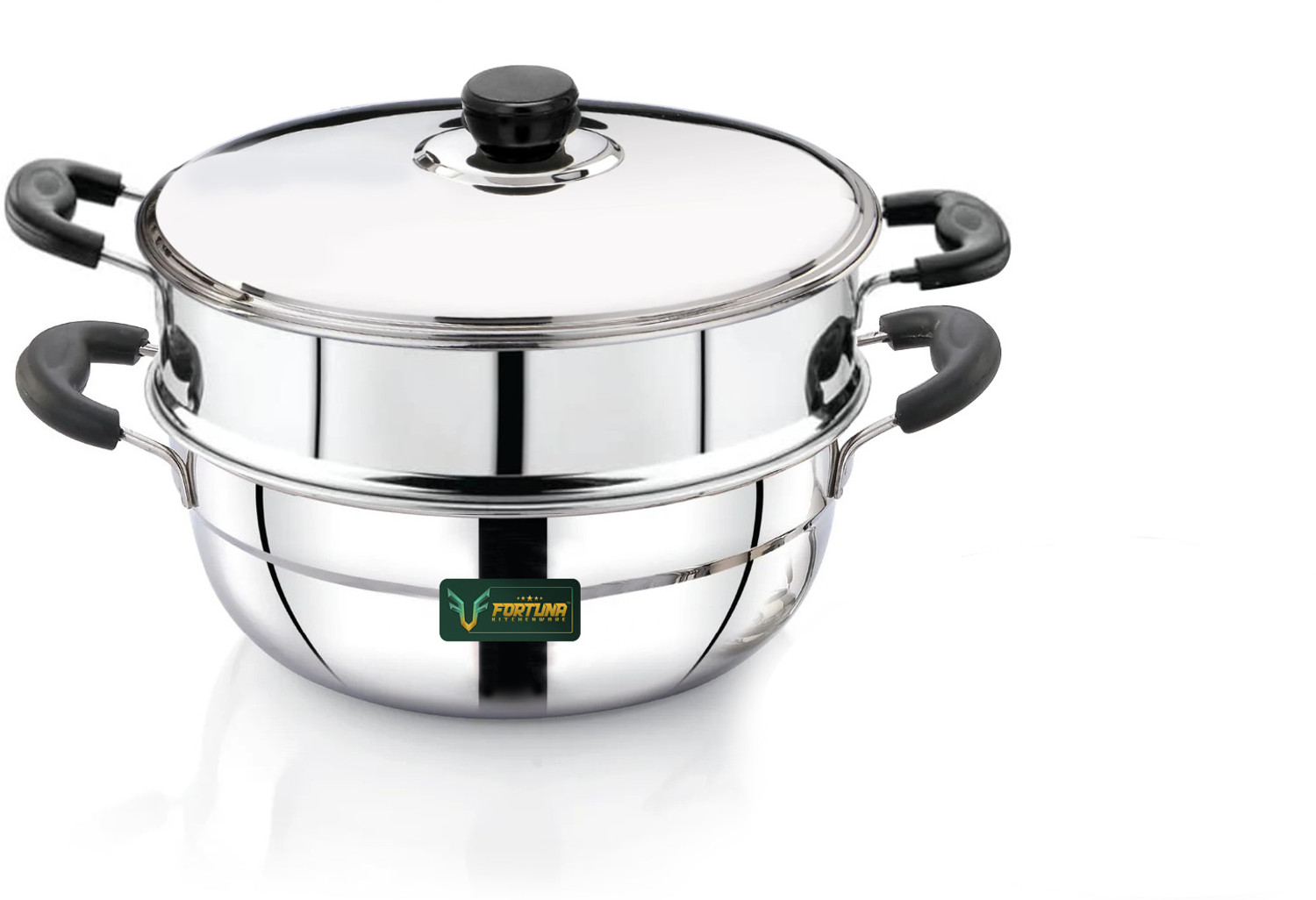 Image of FORTUNA KITCHENWARE Steel Mini Momo Steamer | Vegetable Steamer for Cooking | Small Momos Steamer Stainless Steel Steamer